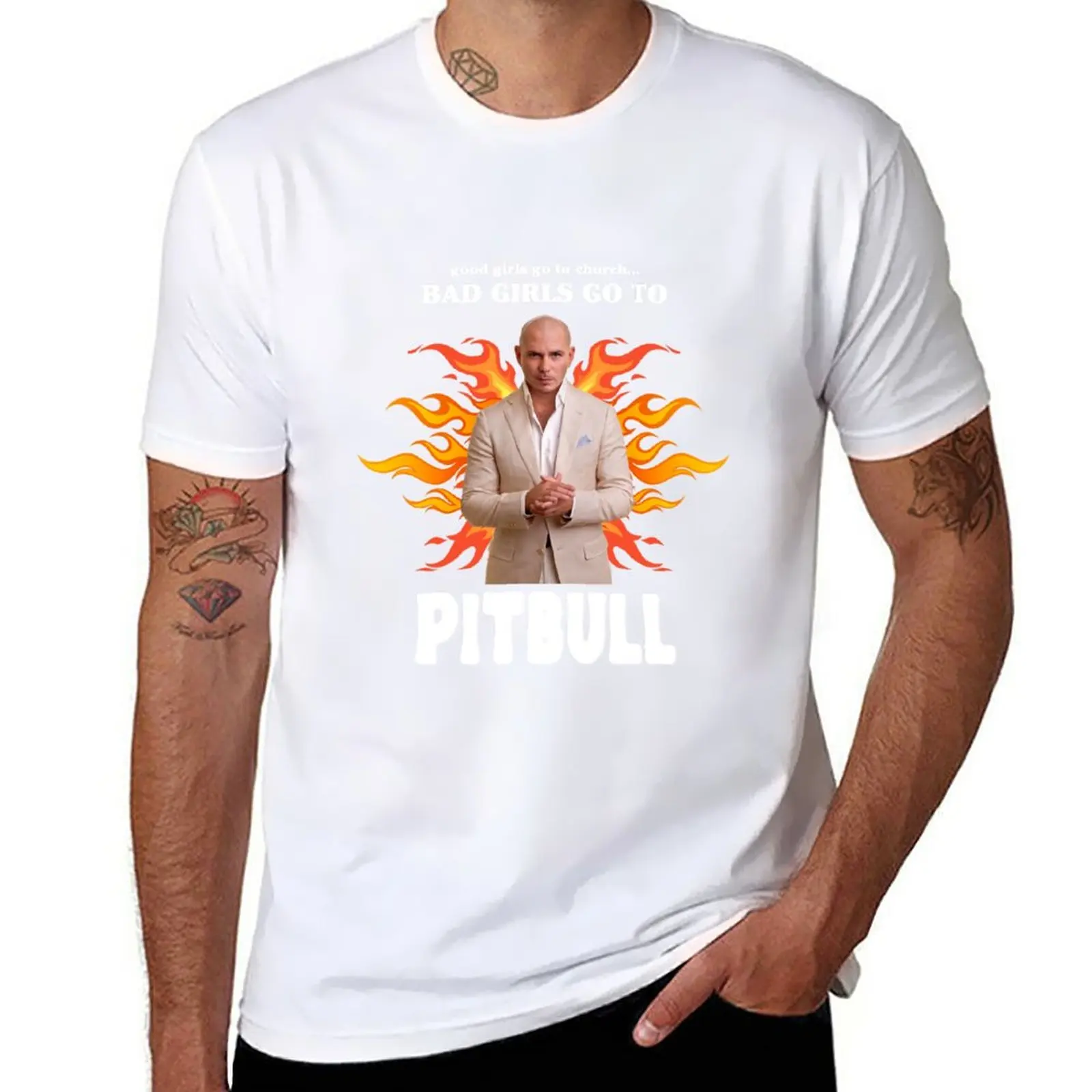 

Good Girls Go To Church Bad Girls Go To Pitbull T-Shirt summer tops cat shirts boys t shirts men clothings