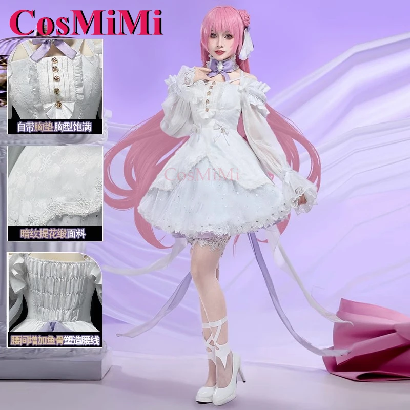 CosMiMi لعبة NIKKE دوروفي تأثيري حلي حلوة أنيقة جميلة فستان رسمي أبيض المرأة كرنفال حفلة لعب الأدوار الملابس S-XL
