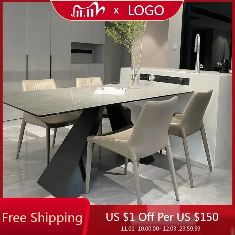 

Modern Minimalist Dining Table White Luxury Nordic Vintage Dining Table Storage Rectangle Juegos De Comedor Kitchen Furniture