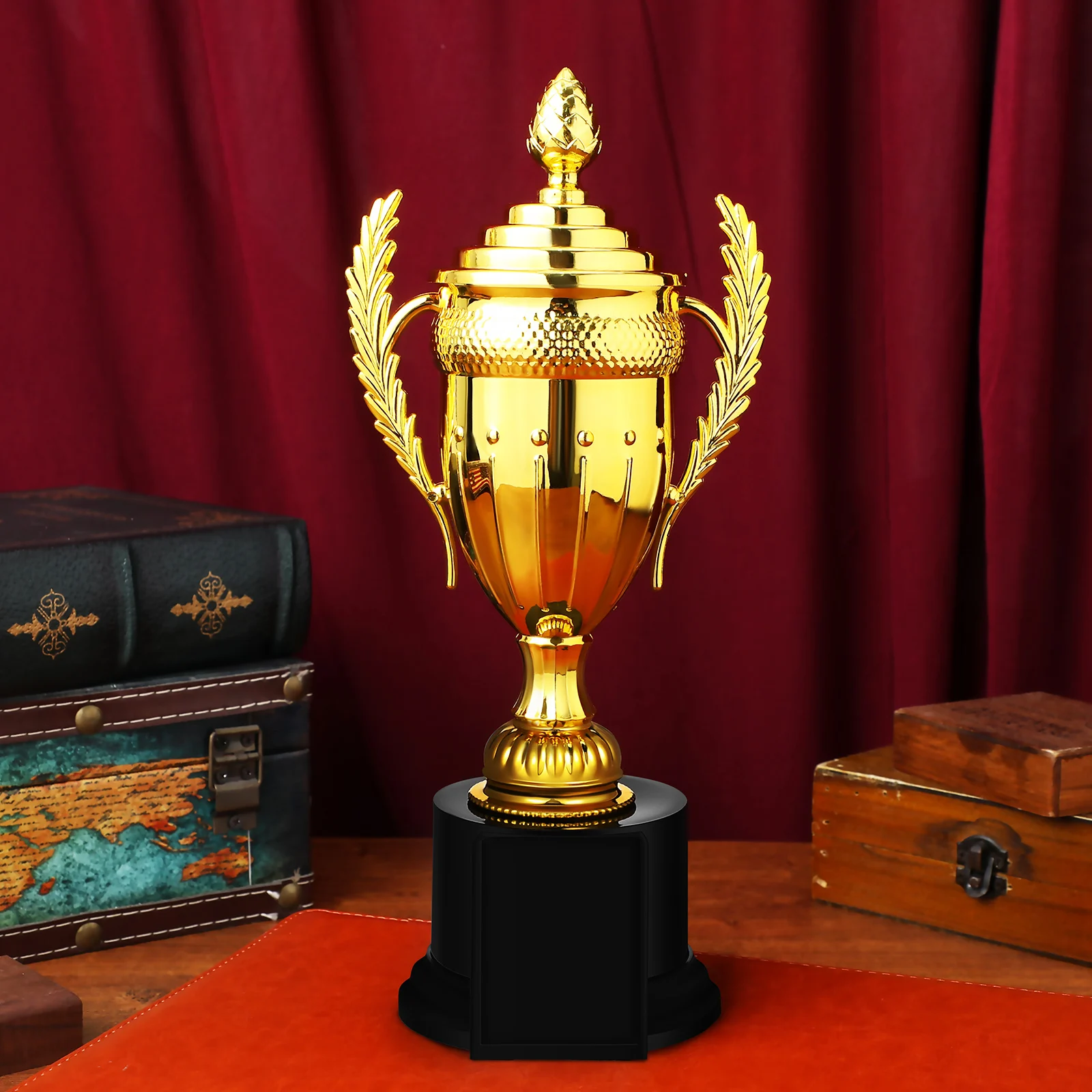 

Plastic Trophy Cup with Lid 27cm Golden Large Size Award for Sports Ceremony Decor Winning Prize Sports Memorabilia