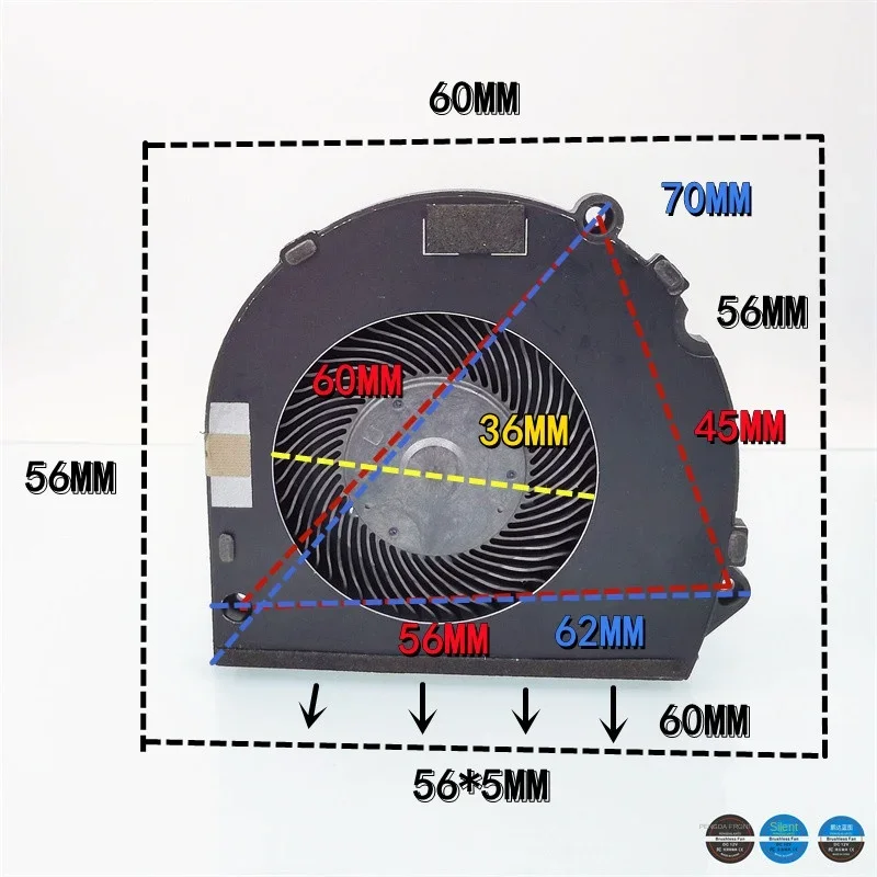 pa Silent 6CM Hydraulic Bearing 60 * 56 * 5MM Turbo Blower 5V 0.17A Thin Notebook Cooling Fan