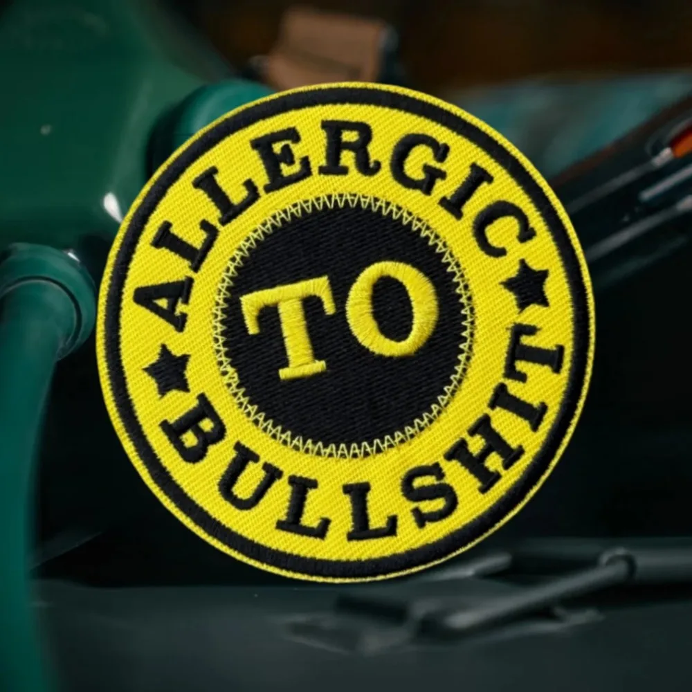 

Allergic To BULLSHIT Embroidered Hook & Loop Applique Morale Badge Patches for Clothing Tactical Military Army Backpack Sticker