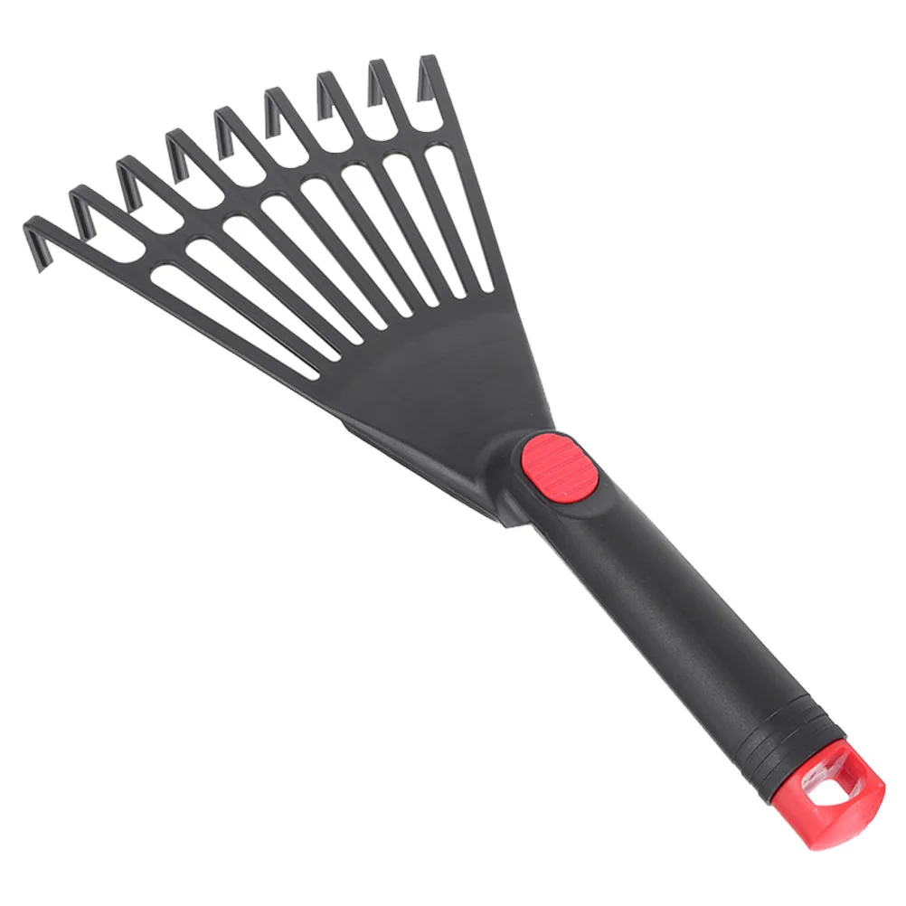 

Garden Rake Leaf for Gardening Plastic Small Plants Rakes Flower Bed with Handle Travel Grabber