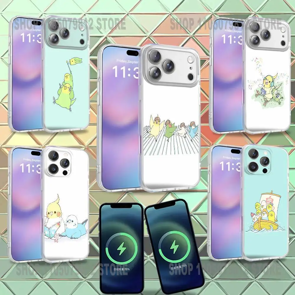 

Parrot Birds Cockatiel For iPhone 17,12,11,14,13,15,16,Plus,Air,Pro,Max,E,Mini for Magsafe Magnetic Frosted Phone Case
