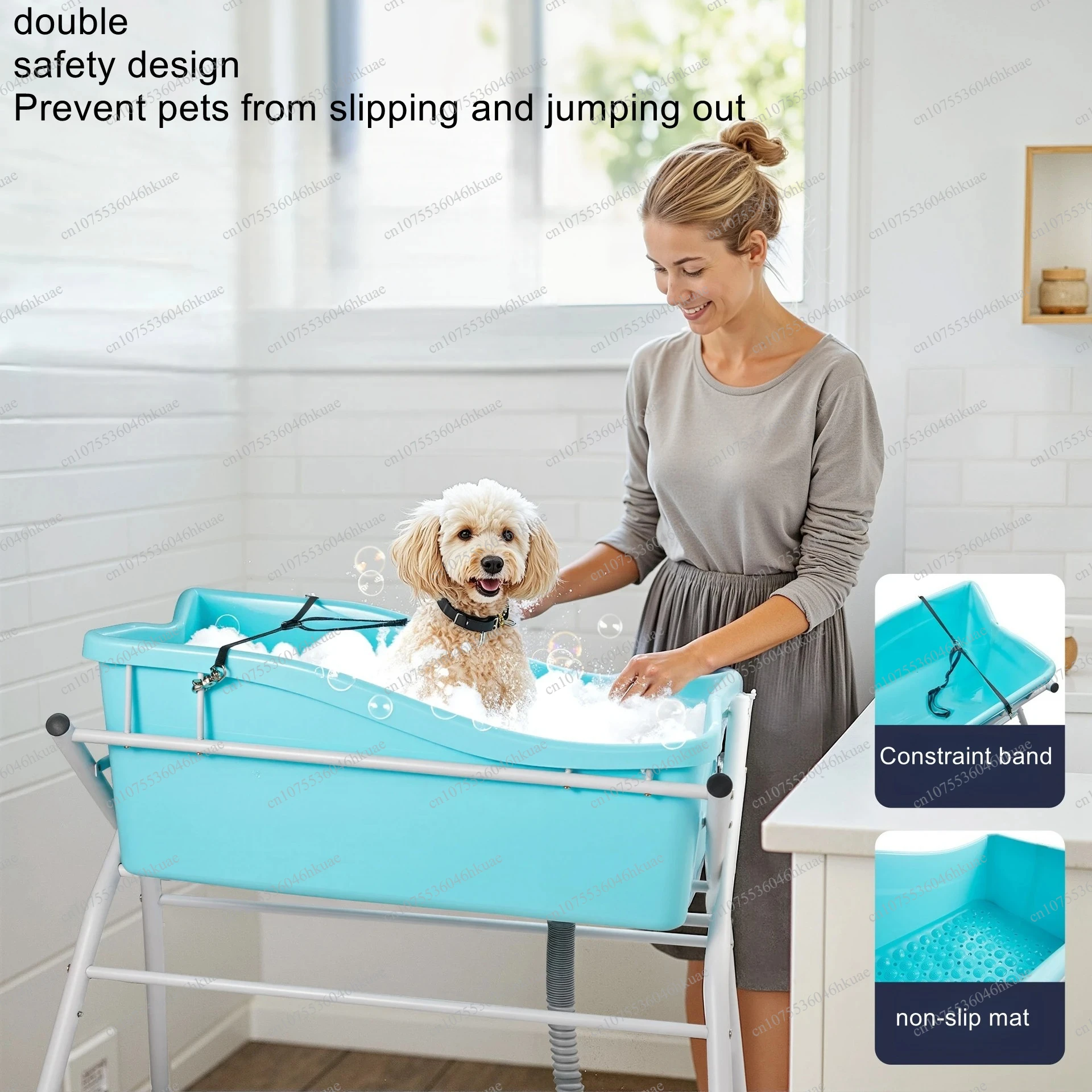 Collapsible Pet Washing Tub Elevated Stand Design Household Shower Basin for Puppy Kitten Bathing Use