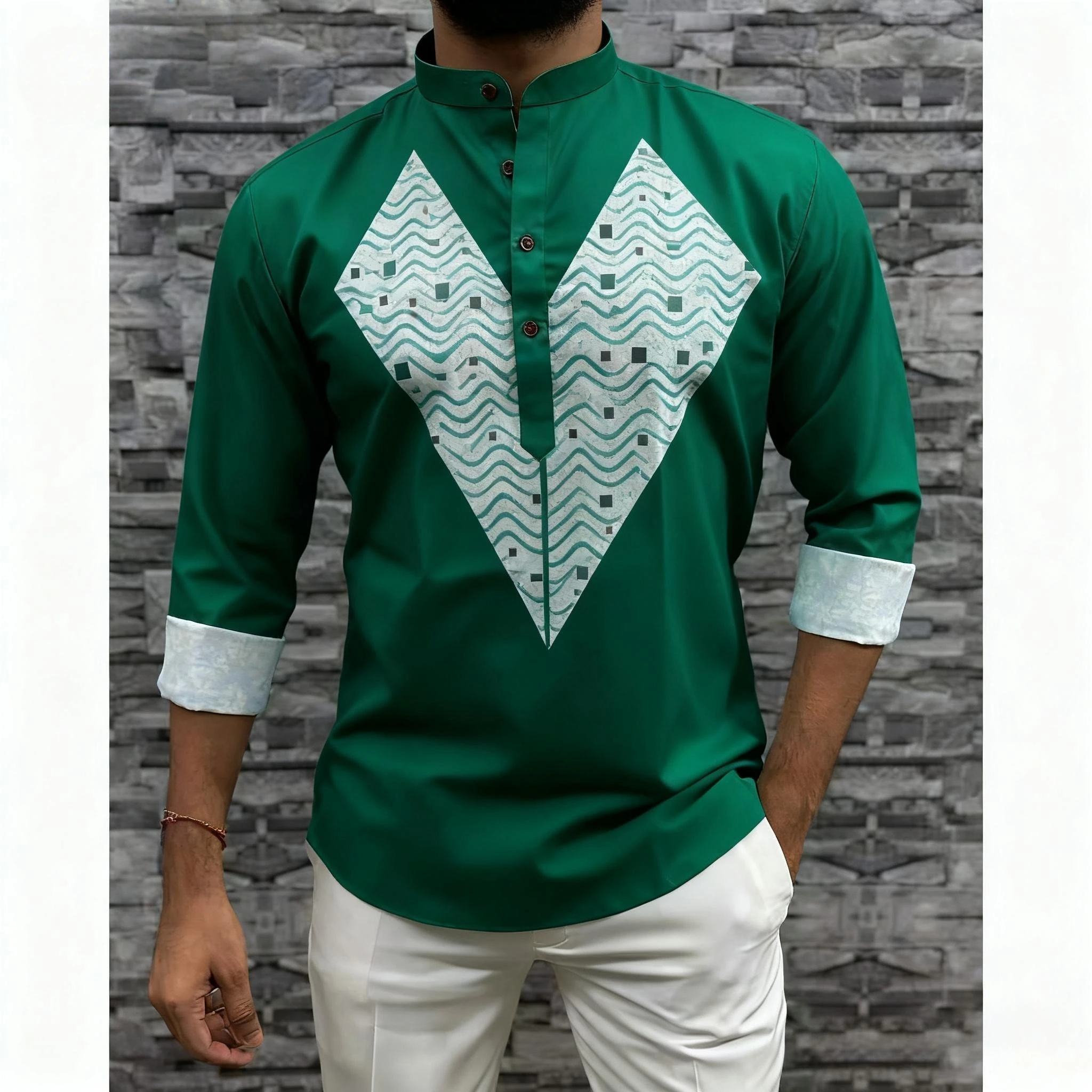 

Мусульманская мужская одежда с этническим принтом в национальном стиле, свадебная одежда, классические рубашки с длинными рукавами, традиционные исламские клеeding heeren ﻿