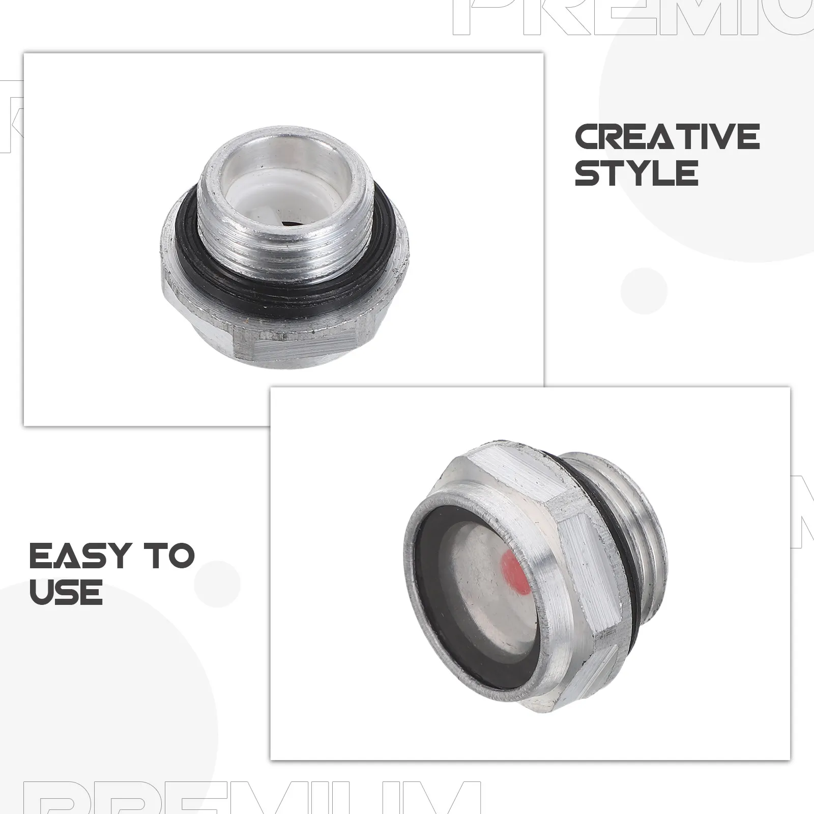 8Pcs Air Compressor Oil Level Sight Window Gauge Male Thread Aluminum Liquid Level Indicator for Pump Tank Compressor Fittings