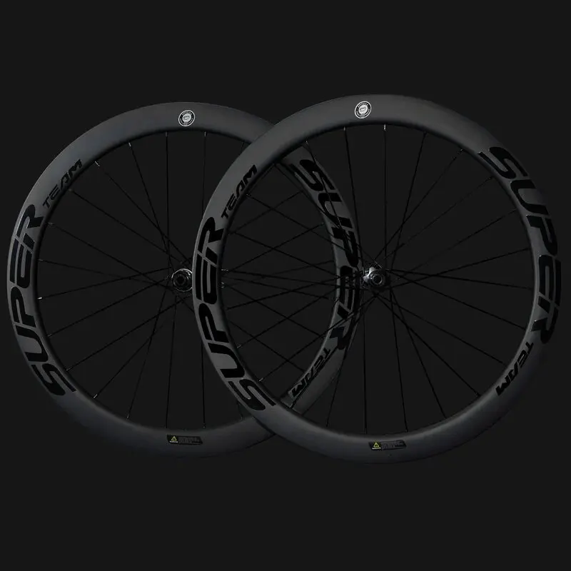 SUPERTEAM 700C Disc Brake Carbon Wheels Center Lock Road Bicycle Wheels UCI Proved Rim HG/XDR Hub