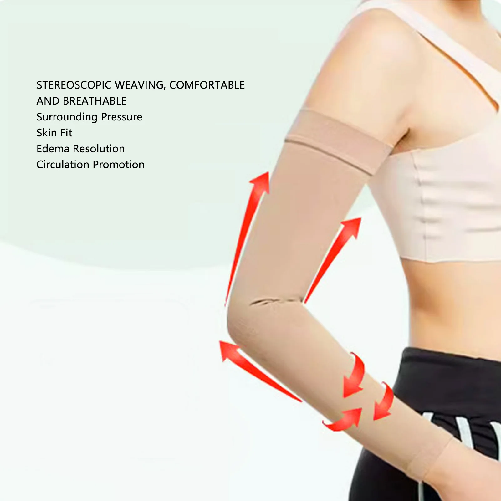  Compression Arm Sleeve Elastic Postoperative Lymphedema Sleeve Swelling Relief for Lipid Edema Post Surgery Recovery