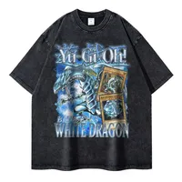 Change of Heart Washed T-shirts Men Women Anime Yu Gi Oh T Shirts Oversized Yugi Muto Tshirt Manga Seto Kaiba Tops Tees Clothing
