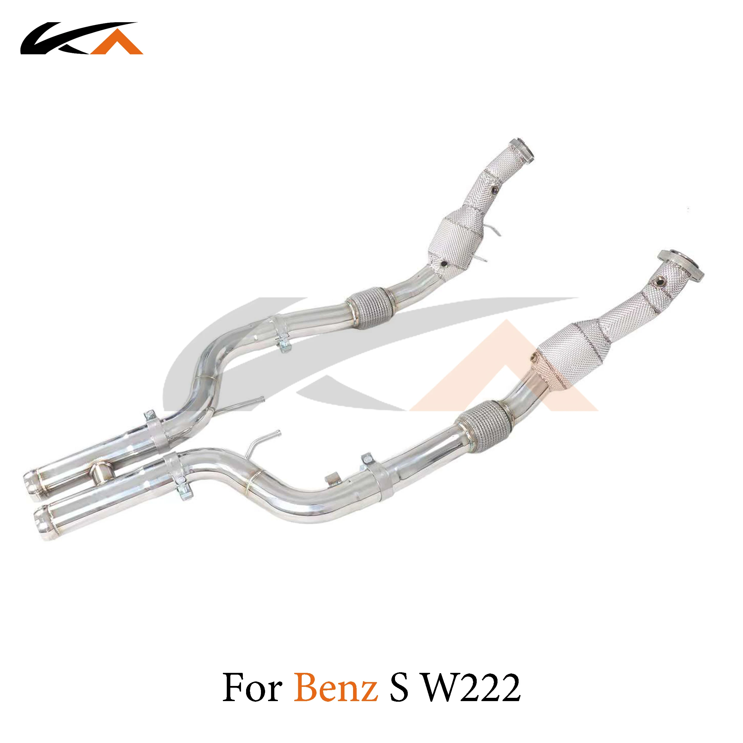 

KA exhaust system header stainless downpipe for Mercedes-Benz S300 S320 S350 S400 S500 W222 3.0T axle pipe catalysis heat shield