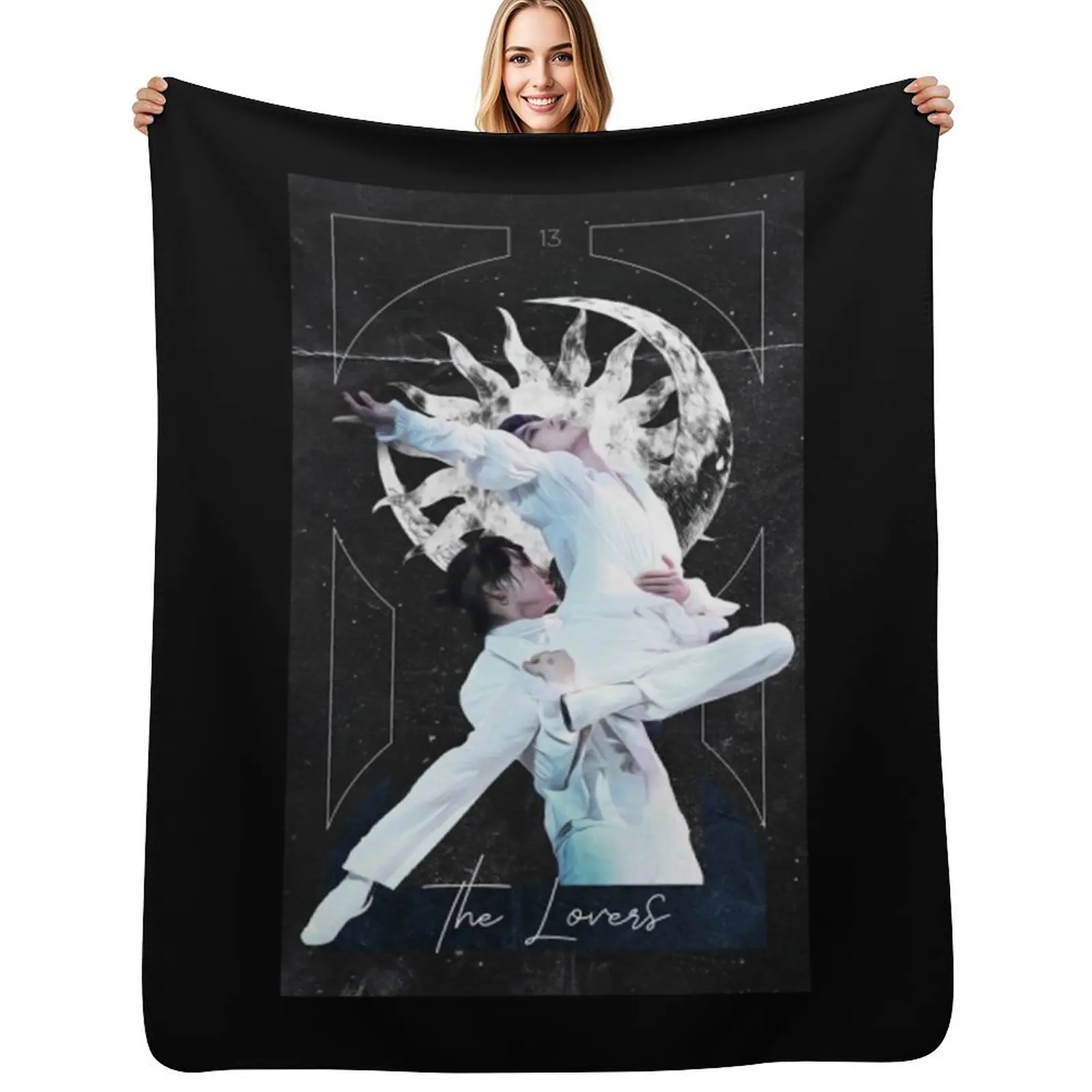 

Jikook , The Lovers Tarot Card Throw Blanket Sofa Quilt blankets ands Sofa halloween Blankets