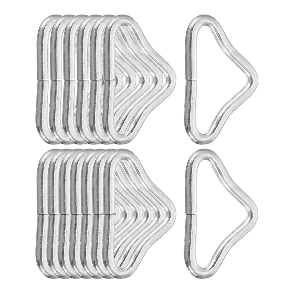 

70 Pcs Trampoline Connect Rings Professional Heavy Duty Triangle Buckles Galvanized Steel Wire Replaceable Child Compact Parts