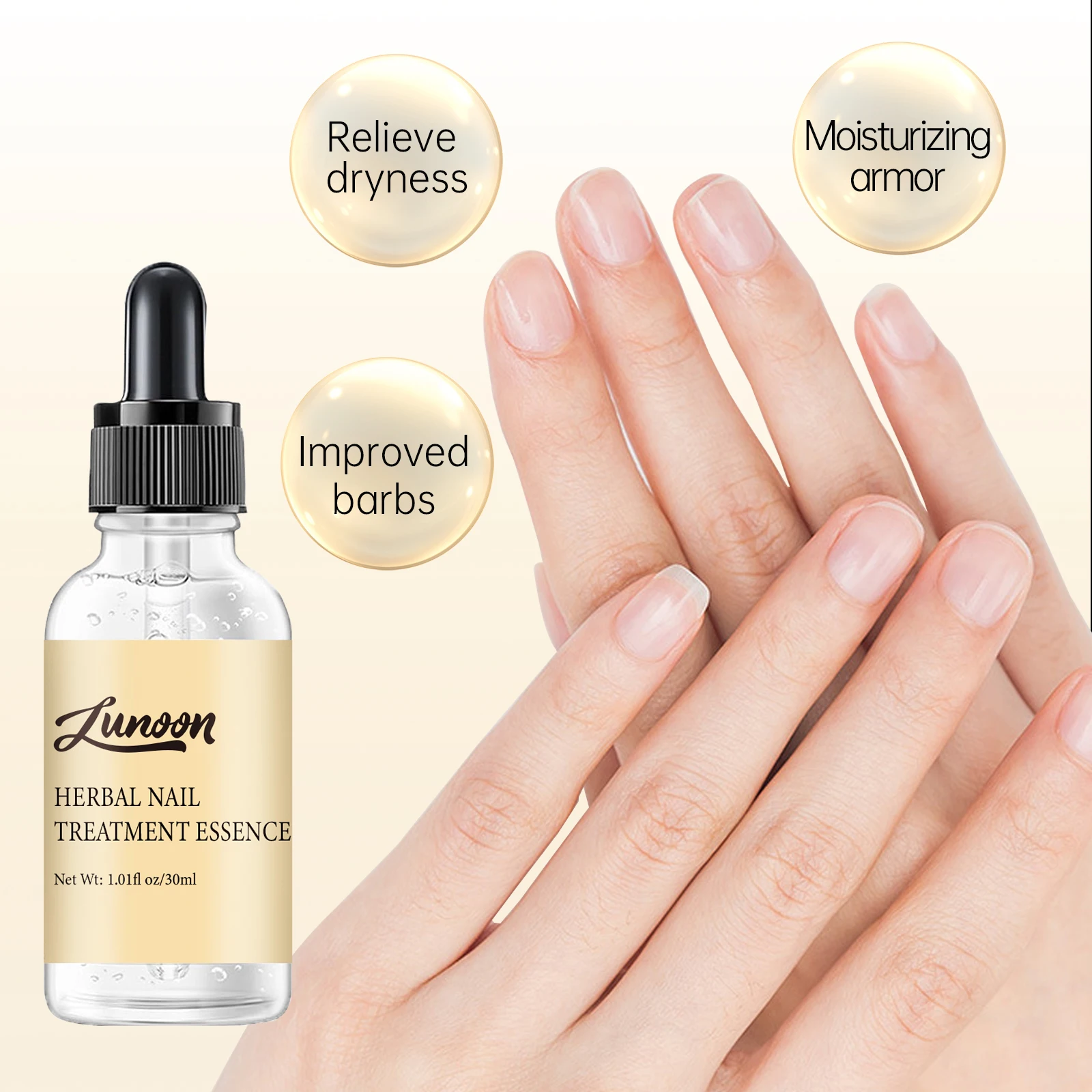 LUNOON Nagelbehandelingsessentie 30 ml - Hydraterend en herstel voor droge, gebarsten nagels, nagelriemverzorging, hangernagels verlichting, voeding