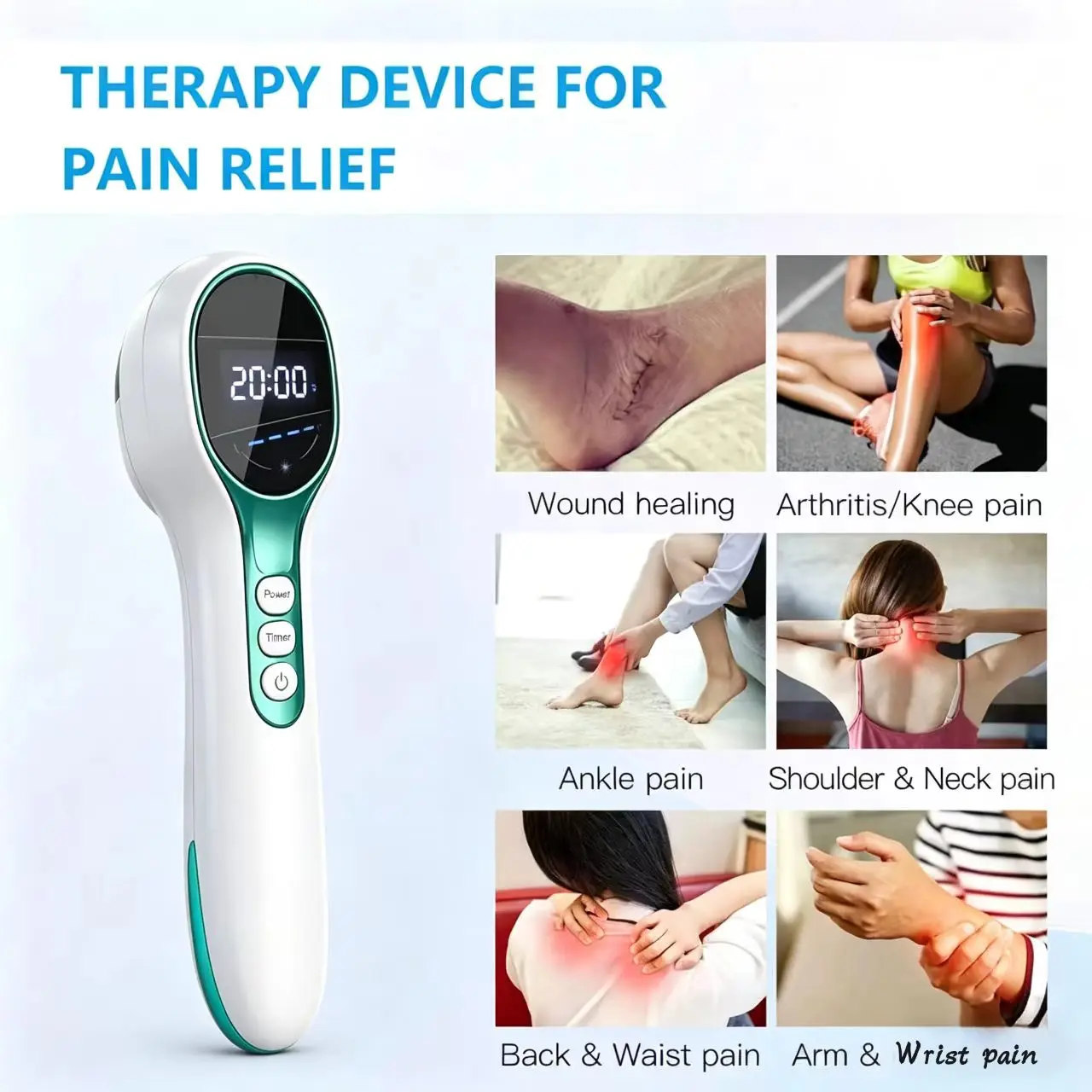 Infrared Light Cold Laser Therapy Device 650nm 808nm for Sport Injuries Arthritis Heel Spurs Pain Relief
