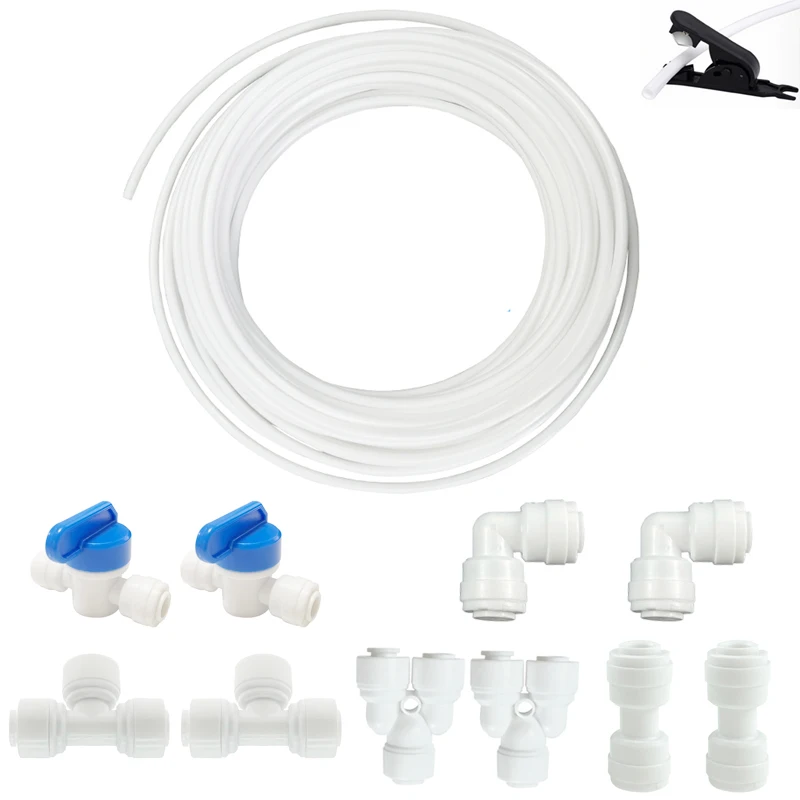 Water Supply Hose and Inline Shut-off Valve Water Tube Refrigerator Connectors Kit for Water Filter System Pipe fitting10-20M