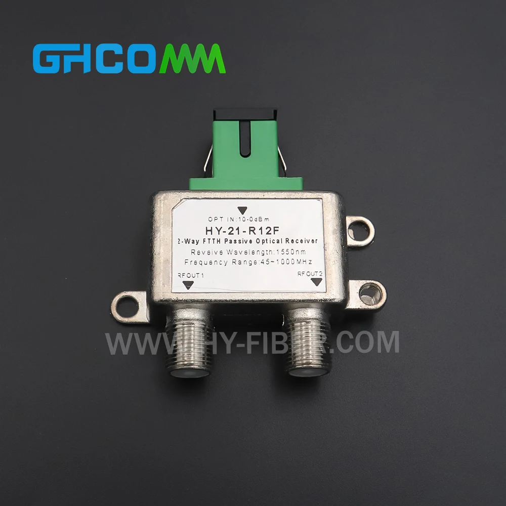 2 RF Port Passive Optical Receiver R12 Mini FTTH CATV Fiber Communication Equipment