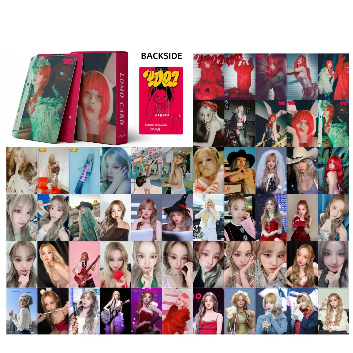 Kpop GIDLE Druo Cards, Song Yuqi Solo Photocards, New Album G-idle Photocards, Photo Print Cards, 55Pcs