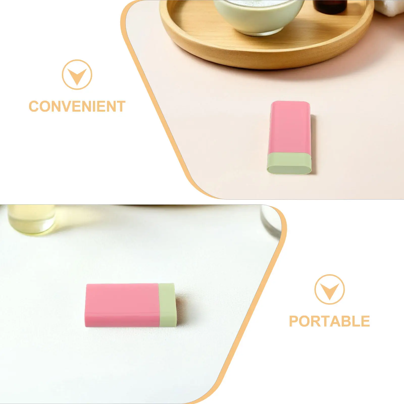 12Pcs Empty Flat Plastic Cheek Blush Stick Tubes Deep Pink Refillable Lip Balm Containers Cream Makeup Travel Filling Stick