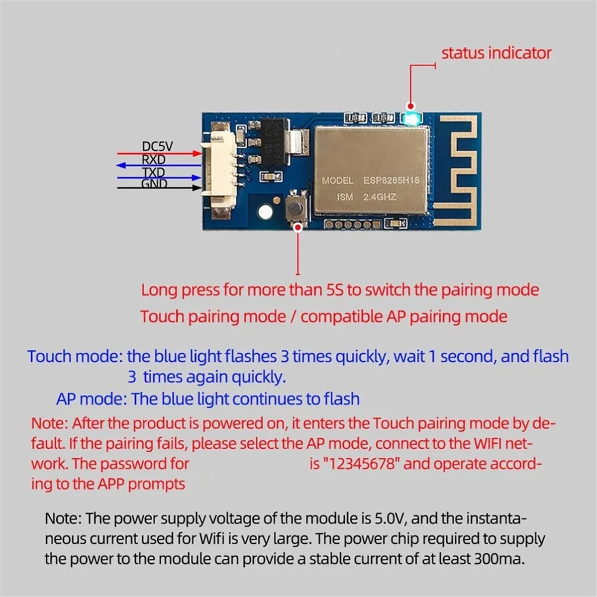 

ESP8285H16 WIFI Module Mobile Phone APP Smart Home Remote Controller By Power System to Controls Power Module for DC-DC JDJ