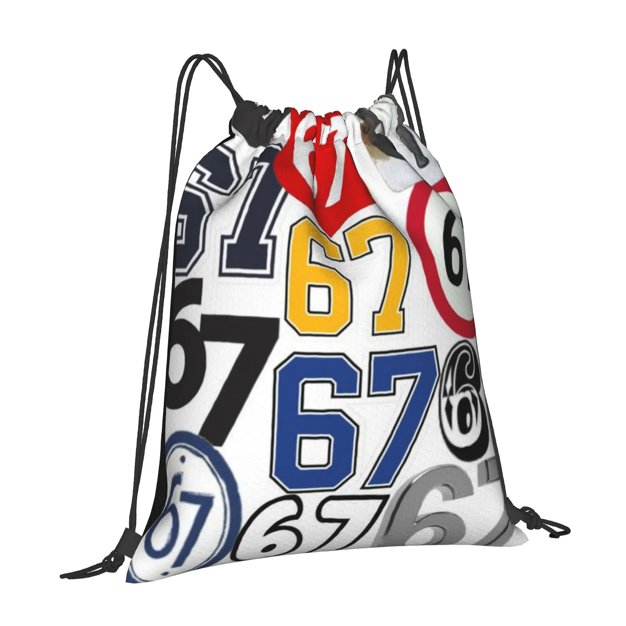 67 six seven meme 9 67 Multi-function Pocket Men Women Storage Backpack Teenager Travel Bag Print Drawstring Bags