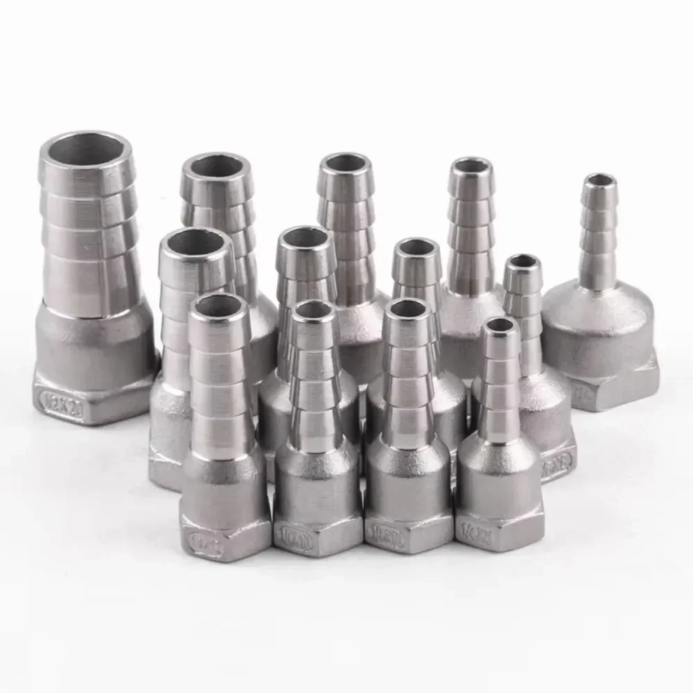 

1/8" 1/4" 3/8" 1/2" 3/4" 1" 2" BSPT Female 6 8 10 12 13 15 16-51 mm Hose Barb Pipe Fitting Connector Coupler 304 Stainless Steel