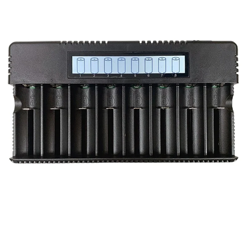 LCD Display 8-Slot 18650/26500 Battery Charger 3.7V Lithium Battery Ni-MH Ni-Chrome 1.2V 1.5V Battery Charger EU-Plug Durable