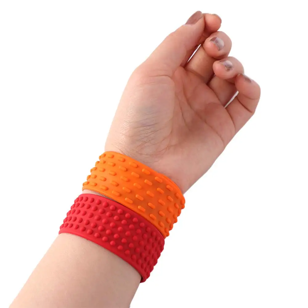 6pcs Hands Clap Circle Silicone Slap Bracelets Surface Wearable Design Sensory Textured Wristbands Portable Fun Childs Slap Band