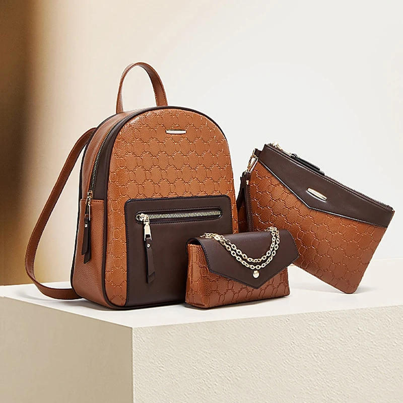 

Women's Backpack 3-piece Cover Mother Bag Large Capacity Multi-function Fashion 2023 New Backpack Diagonal Cross Women's Bag