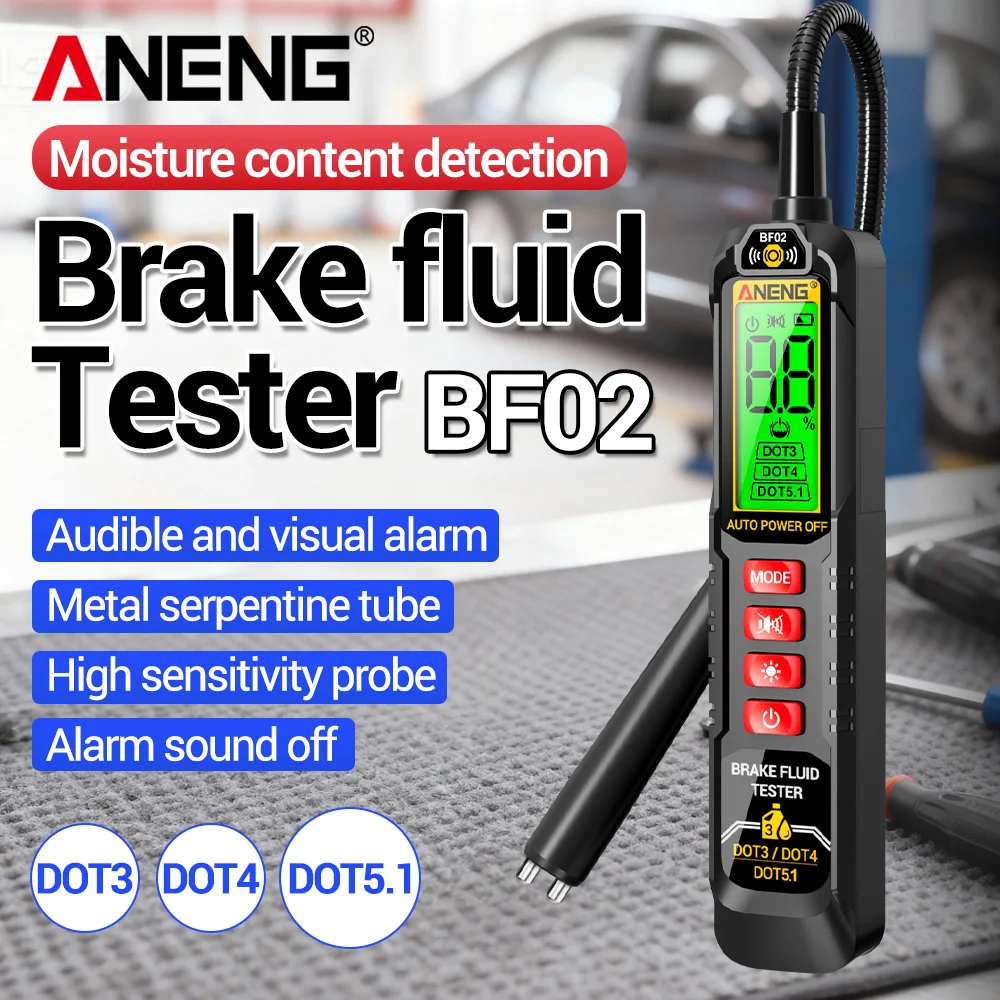 Brake Fluid Rechargeable Tester ANENG BF02 Digital Universal Audible And Visual Alarm Automotive Oil Quality Brake Liquid Tools