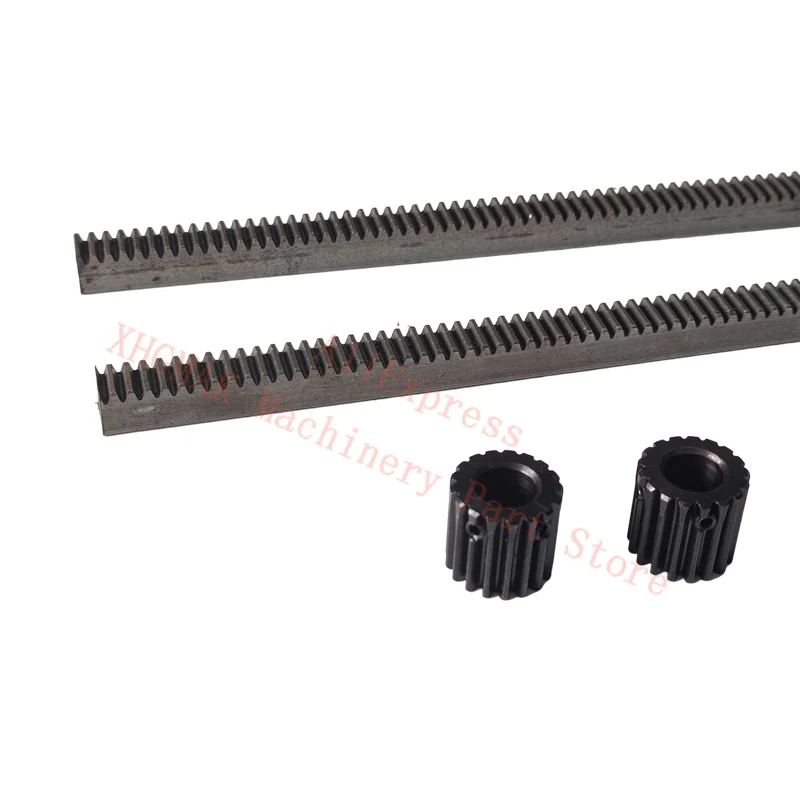 Full Tooth Upgrade 1mod Gear Rack 10*10*500mm + 1mod 17teeth Pinion 45 Steel Gear Metal Gear Rack And Pinion