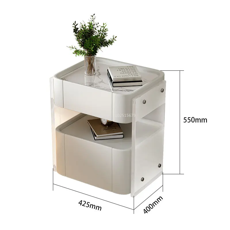 Acrylic Nightstands Furniture Nordic Modern Table Solid Wood Simple Bedside Bedroom Multifunctional Storage Cabinet