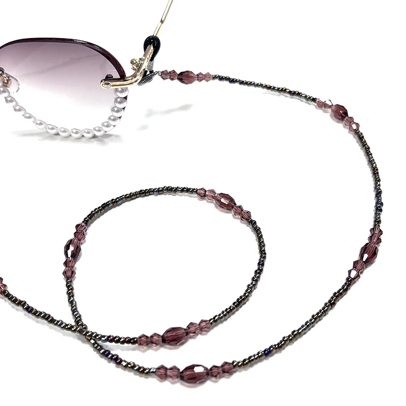 Retro Crystal Handmade Beads Glasses Chain Women's Fashion Anti-Slip Hanging Chain Hanging Rope
