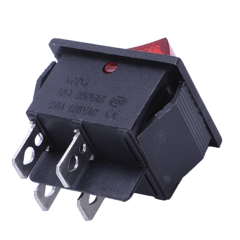 AB46-40 X 빨간색 조명 켜기/끄기 DPST 보트 로커 스위치 16A/250V 20A/125V AC