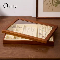 Wooden 3 in1 Multi-function Jewelry Display Box High quality Microfiber Ring Earring Bangle Organizer Case Luxury Storag Box