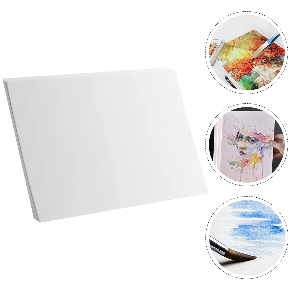 

20 Sheets Wood Pulp Watercolor Paper for Painting Convenient Thick Drawing Beginner 50% Cotton Artists Child Blank Oil