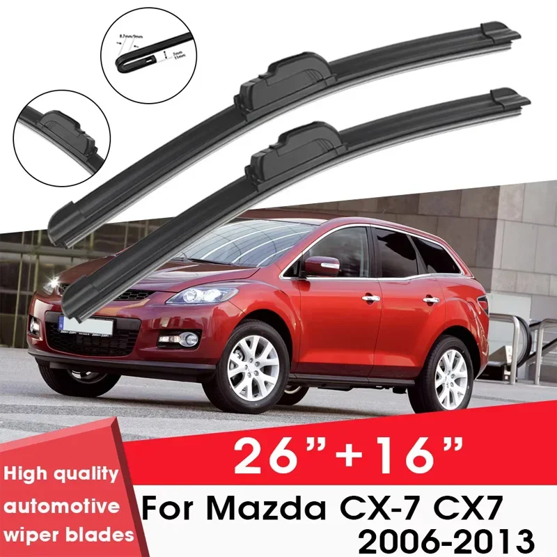 

Car Wiper Blade Blades For Mazda CX-7 CX7 2006-2013 26"+16" Windshield Windscreen Clean Rubber Cars Wipers Accessories