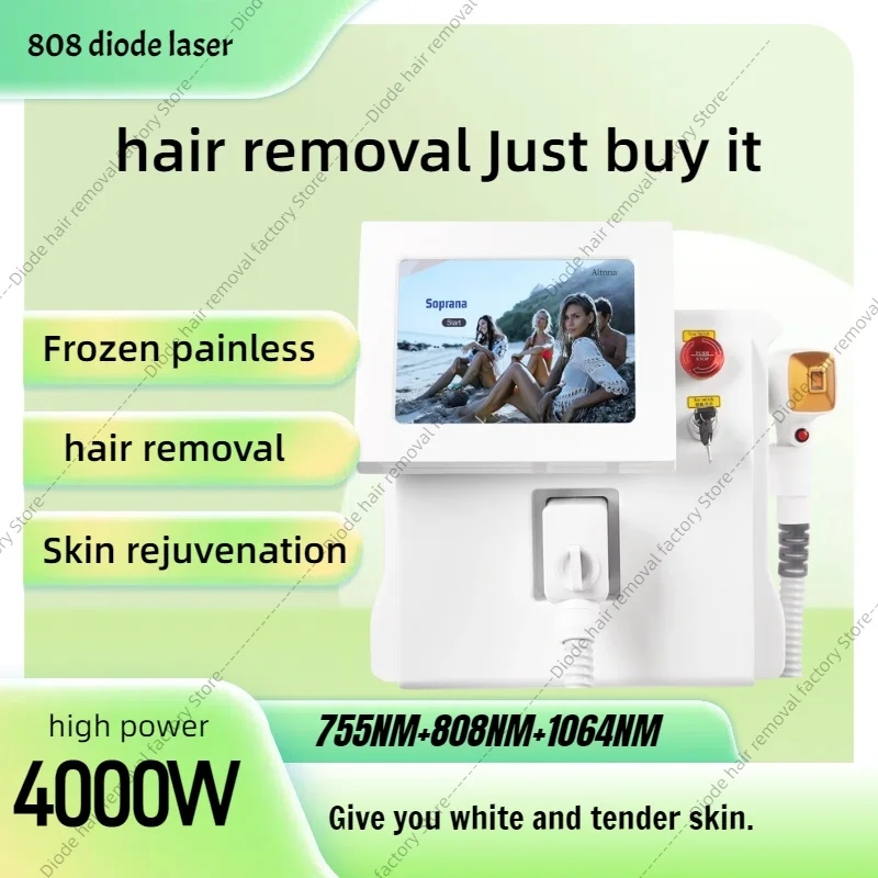 

808 Hair Removal Laser Diode Machine 4000W Facial Painless Hair Removal Machine 3 Waves Factory Price Women Epilator Permanent