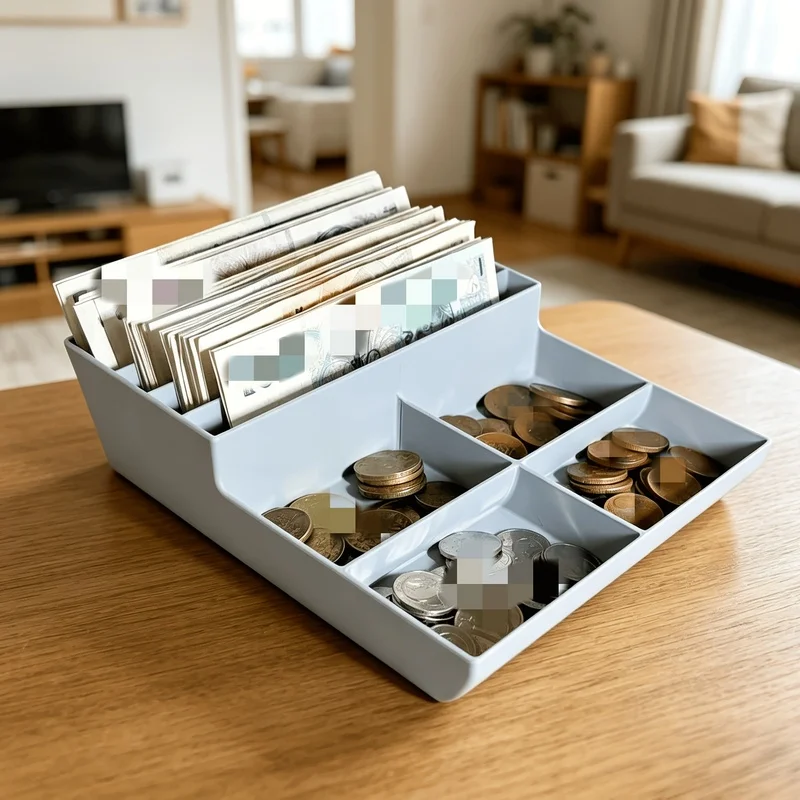 3D Printed Coin & Banknote Storage Box, Euro Coin Organizer for Home & Bar Counter, Ideal Gift for Christmas, Black Friday, Cybe