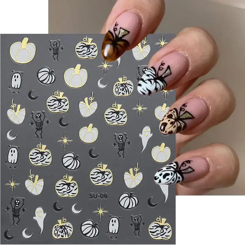 Halloween Party Nagelaccessoires Heldere kleuren Anti-wrijven Halloween Nageldecoratie Nagelstickers Niet gemakkelijk af te vallen Cartoon