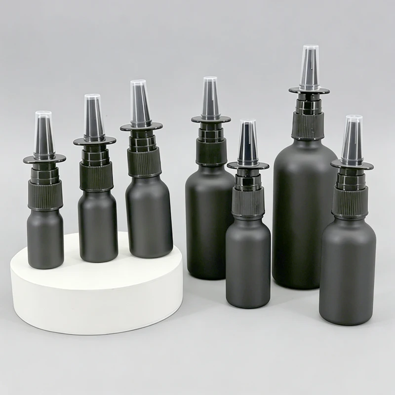 

12 x 5ML 10ML 15ML 20ML 30ML 50ML 100ML Matte Black Essential Oil Glass Perfume Bottle Atomizer with Black Sprayer