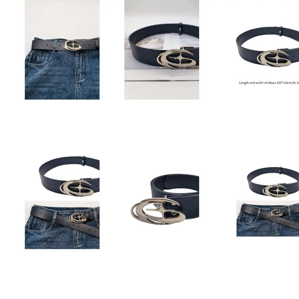 652F 청바지를위한 PU 허리 벨트 캐주얼 허리 벨트 카우걸 바디 보석 스타 버클