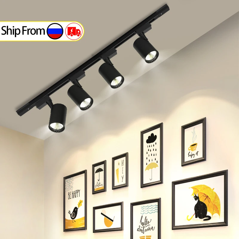 

Spot Led Light Rails Ceiling Lamp COB Whole Set 12/20/30/40W Spotlight Fixture Clothing Store Home Wall decor Spot 220v Led