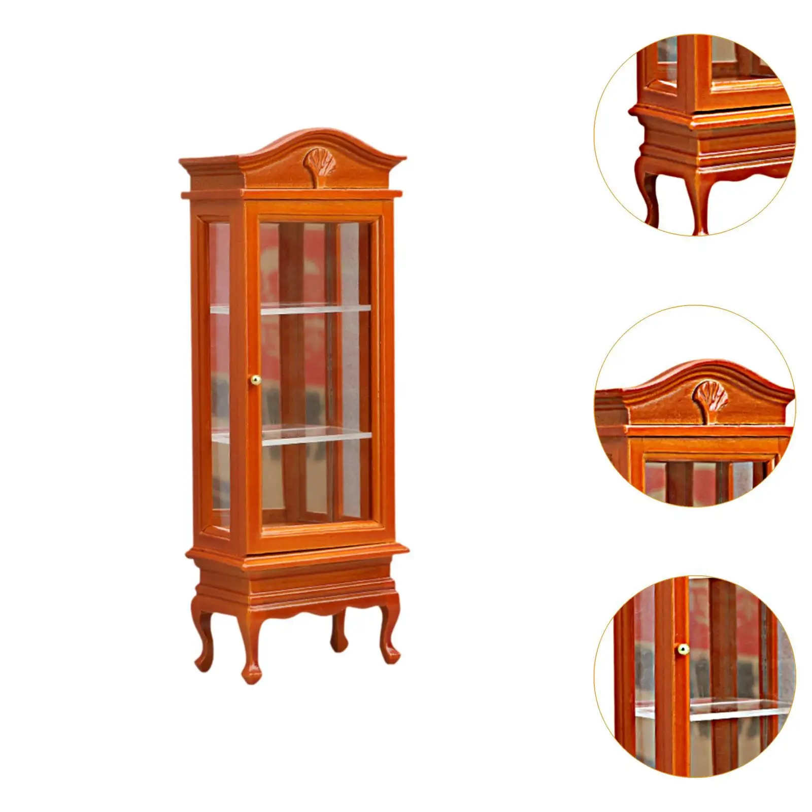 Vitrine l'inventaire en bois pour maison de courses, accessoires de meubles, 3 couches, 1:12