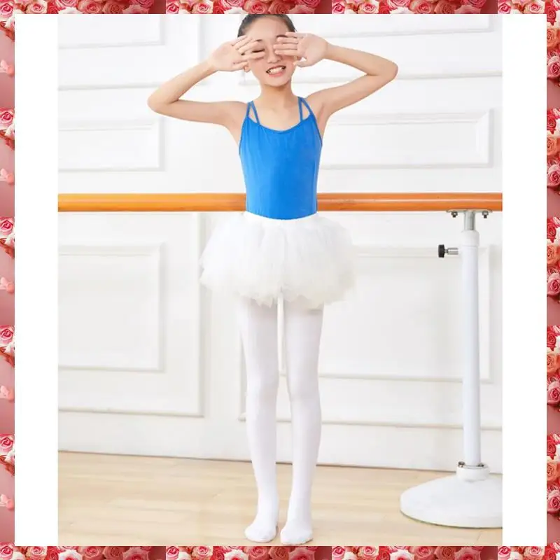2X Weiße Kinder Mädchen Samt Ballett Strumpfhosen Tanz Socken Mikrofaser Socken Professionelle Tanz Leggings S