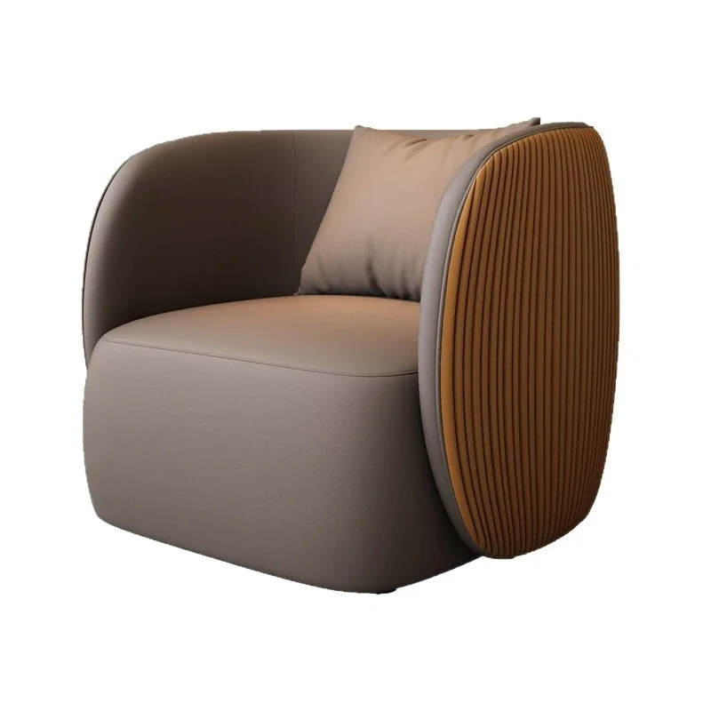 

Nordic guest modern sofa leather art light luxury high-end table and chair reception combination