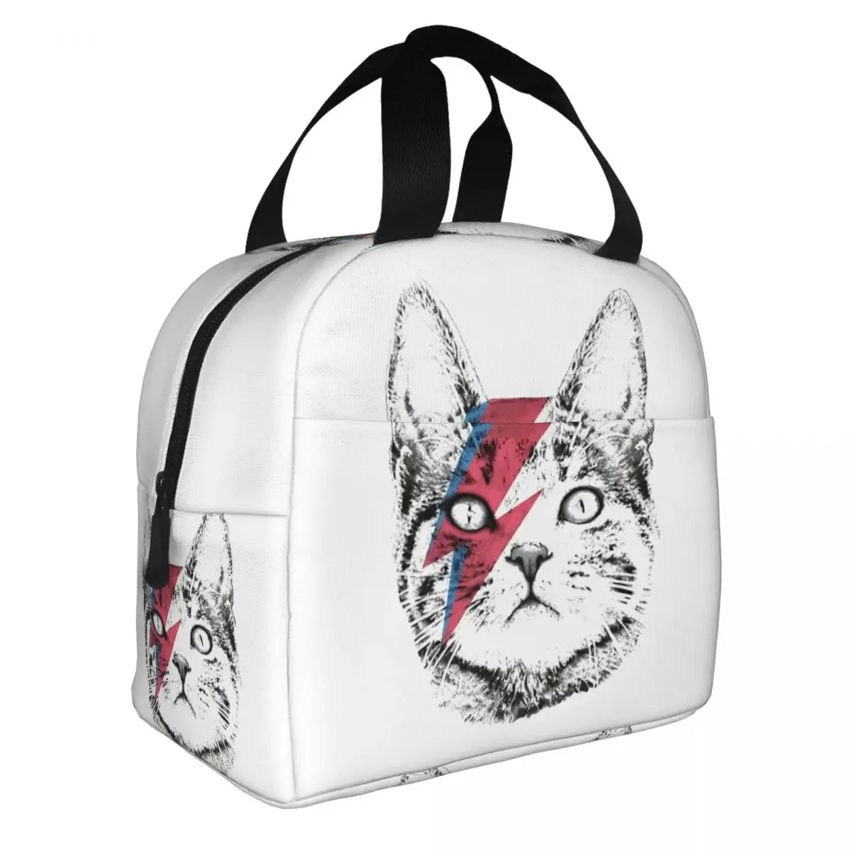 Lightning Cat Insulated Lunch Bags Thermal Bag Lunch Container Davids Bowies High Capacity Lunch Box Tote Men Women Travel