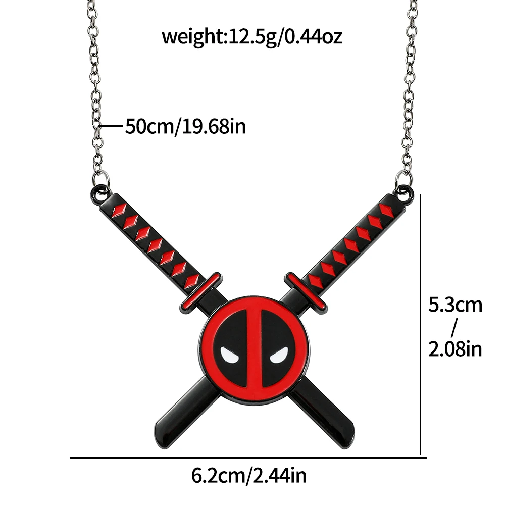 Anime Deadpool Creative Necklace for Men, Personalized Pendant Decoration Accessories, Holiday Gifts