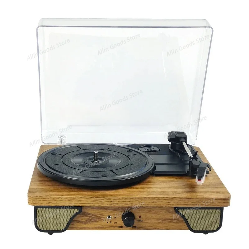 All-in-one T03L Vintage Chinese Style Record Player, Multi-Functional Decor Ornament, Antique Wooden Turntable Gramophone