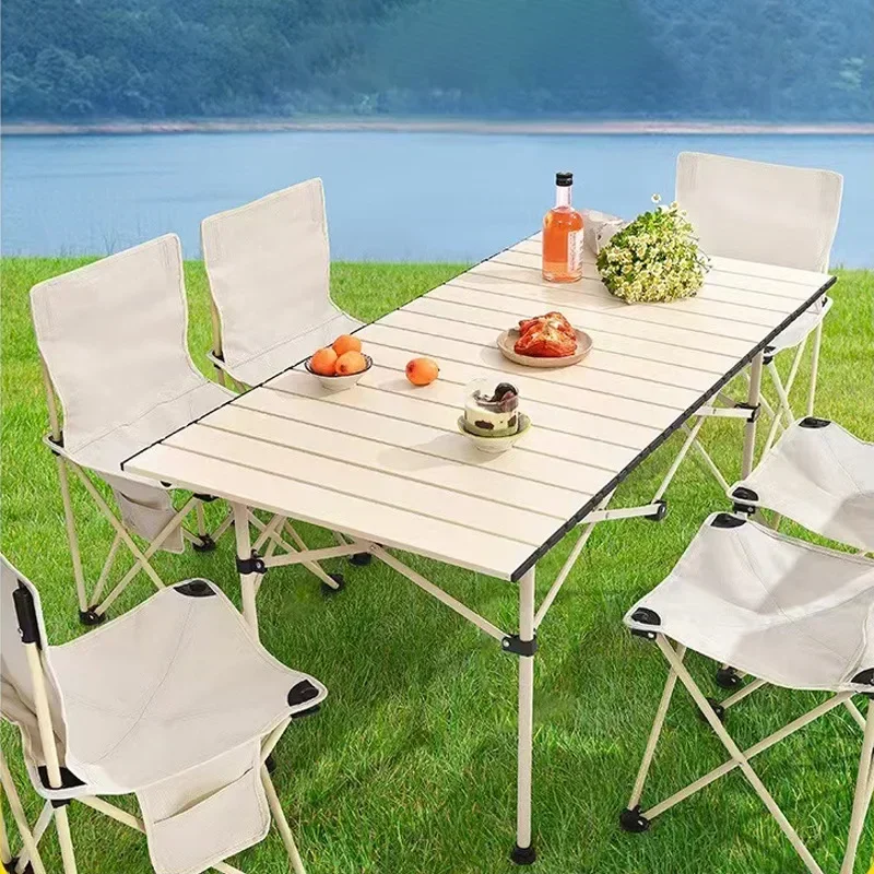 Outdoor Folding Table And Chair Set Portable Folding Table Picnic Fishing Barbecue Stall Self-driving Barbecue Camping